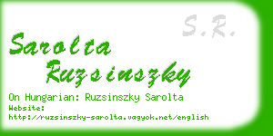 sarolta ruzsinszky business card
